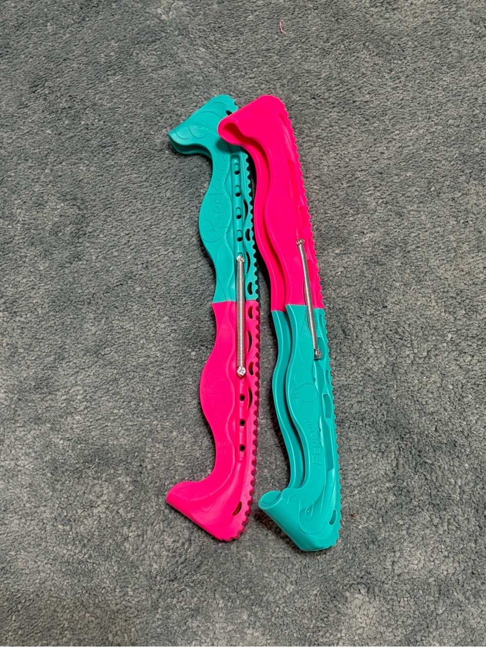 New Pink & Teal Rockerz Ice Skate Blade Covers hard guards